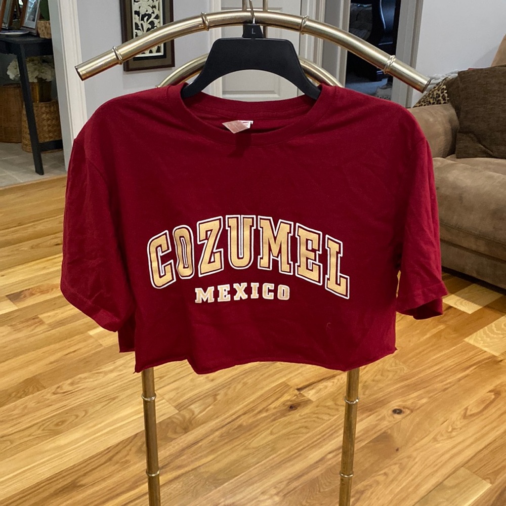 Cozumel, Mexico crop tshirt (red/yellow/white)